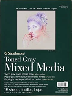 Strathmore 462-309 400 Series Toned Gray Mixed Media Pad, 9