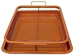 Rectangular Copper Frying Pan Strainer for Potato Chicken and Sharpeners 3.4 x 13.3 x 4 cm Copper Color
