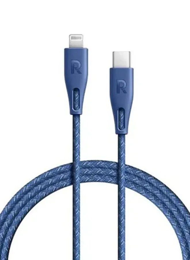RAVPOWER Nylon Type-C To Lightning Charging Cable 1.2M Blue