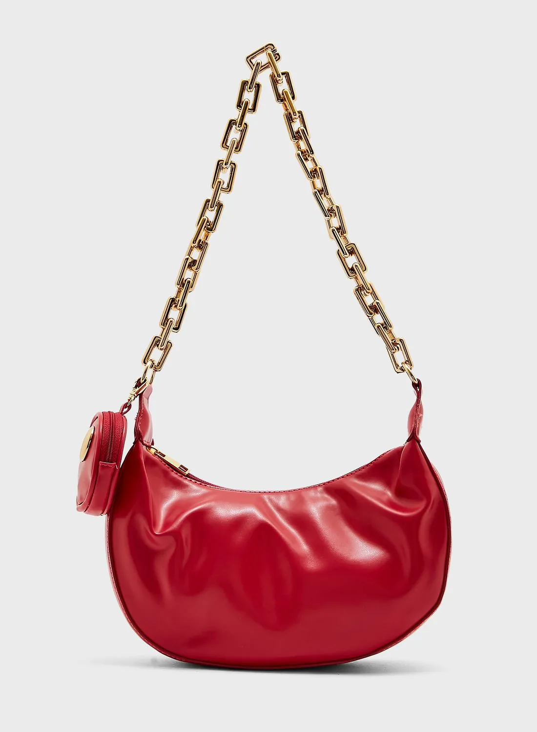 ELLA Shiny Slouchy Chain Strap Handbag
