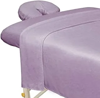 ForPro Premium Microfiber 3-Piece Massage Sheet Set, Lavender, Ultra-Light, Stain and Wrinkle-Resistant, Includes Massage Flat Sheet, Massage Fitted Sheet, and Massage Face Rest Cover