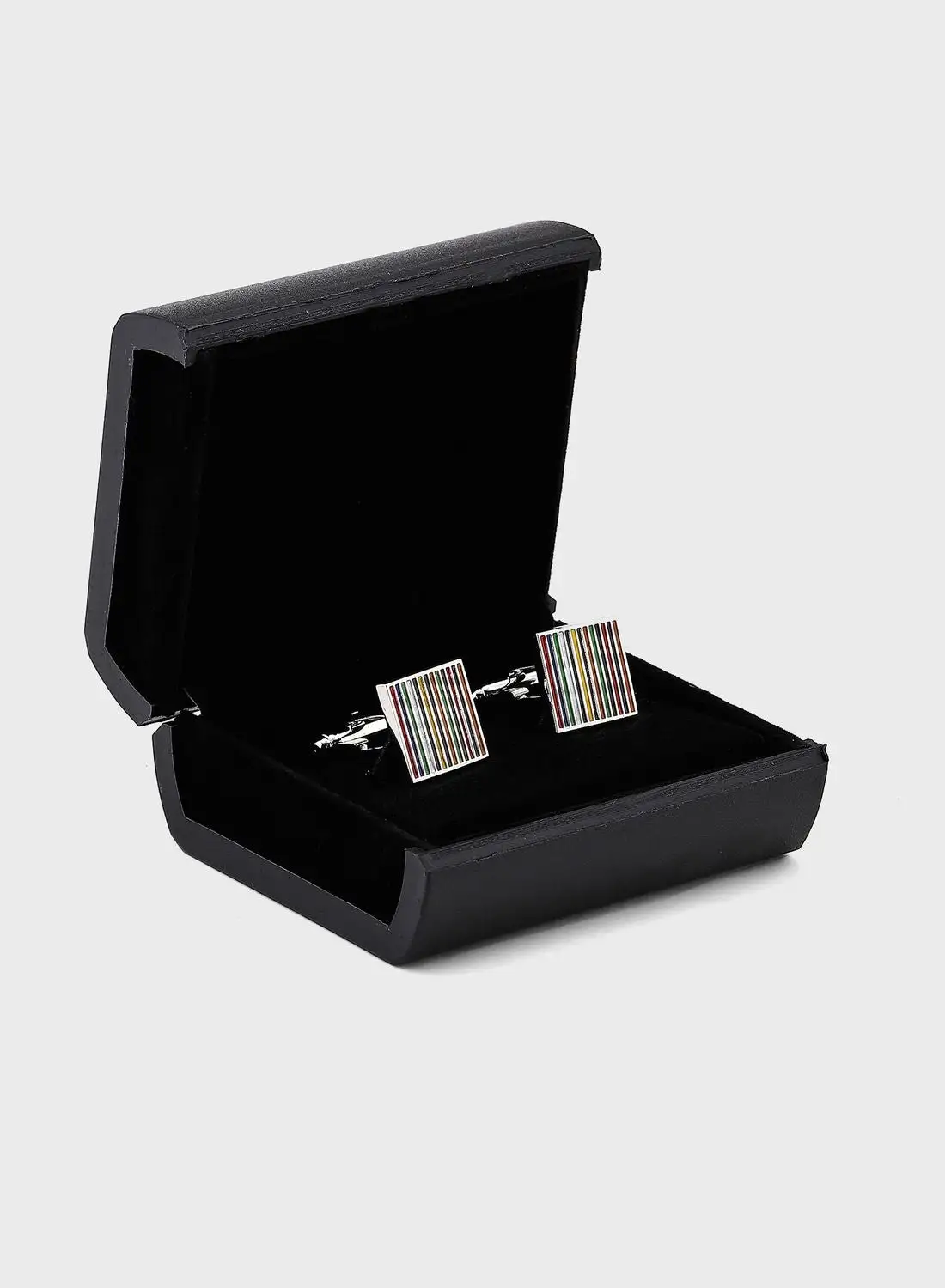 Robert Wood Multi Stripe Cufflink In A Gift Box