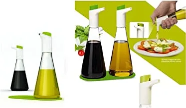 Oil and Vinegar Bottle Set with Adjustable Flow Control