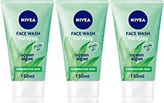 NIVEA Purifying Cleansing Face Wash, Combination Skin, 3x150ml