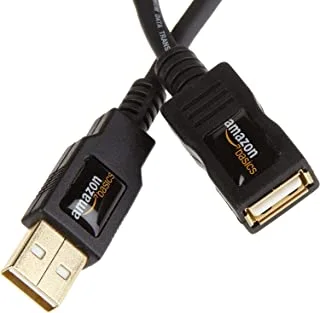 AmazonBasics USB 2.0 Extension Cable - A-Male to A-Female Adapter Cord - 6.5 Feet (2 Meters)