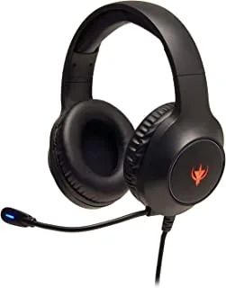 SPYCO FSPYHE121 50 mm Impulse HE-121, Gaming Headset, Audio Drivers, 3.5 Jack, Omnidirectional Microphone, RGB Logo, Lightweight, for PC/Mac/Xbox One/PS4, Wired Black