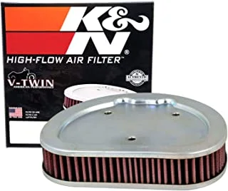K&N Engine Air Filter: High Performance, Powersport Air Filter: Fits 2008-2014 HARLEY DAVIDSON, Silver/Red,One Size,HD-1508