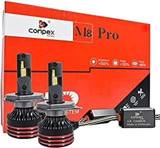 Conpex M8 Pro (H4) مقاوم للماء IP68 عالي الطاقة Led تلقائي كشافات عمر طويل عالي الجودة CSP رقاقة سيارة LED لمبات المصابيح الأمامية