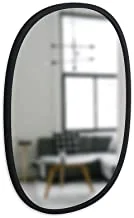 Umbra Hub Oval Wall Mirror, 18x24 Inch Decorative Hanging Mirror with Protective Rubber Frame