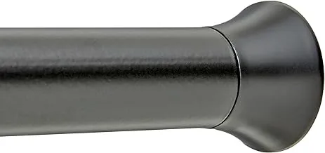 Amazon Basics Tension Curtain Rod with Adjustable Length 60.96 - 91.44 CM, 2.22 CM Diameter, Classic Finial, Black