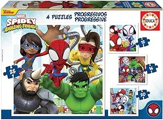 Educa Progressive Spidey and His Amazing Friends Puzzle 4-Piece Set