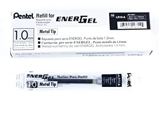 حبر Pentel Refill لـ BL60 EnerGel Liquid Gel Pen ، 1.0mm ، طرف معدني ، حبر أسود ، صندوق 12 (LR10-A-12)