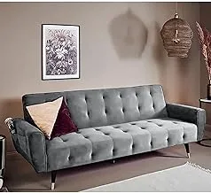 In House | Montella 2 In 1 Sofabed Linen Upholstered - Light Gray