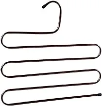 ECVV 5 Layers Trousers Hanger Pants Clothes Holder Rack S Shape Multi-Purpose For Tie Organizer Storage Hanger (1 PACK, Brown)