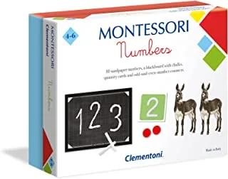 Clementoni Montessori- Numbers learning Set With Blackboard- For Age 4 Years+ Years Old