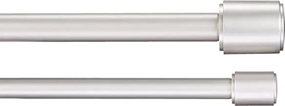 Amazon Basics 2.54 CM Double Curtain Rod with Cap Finials - 1.83 M to 3.66 M, Nickel