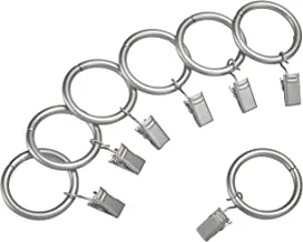 AmazonBasics 2.54-cm Curtain Clip Ring, Set of 7, Nickel