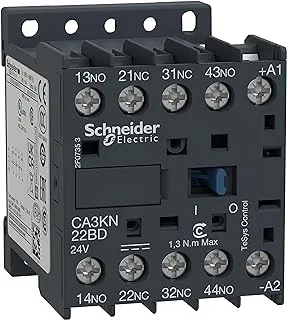 Schneider Electric TeSys K Control Relay with 24V DC Standard Coil, 4 Pole (2 NO + 2 NC), Black