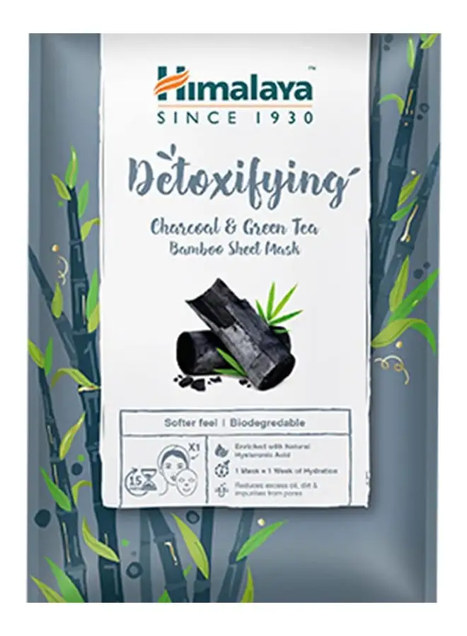 قناع ورقي من الخيزران بالشاي الأخضر والفحم لإزالة السموم من هيمالايا 30 مل