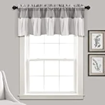 Lush Decor Linen Button Window Curtain Valance, 18