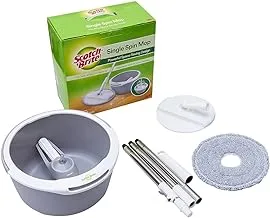 Scotch-Brite 2-in-1 Bucket Spin Mop set (includes: mop with stick, bucket, mop refill) | 360 easy all-around cleaning | Cleaning Mop | rinsing and drying in a single bucket | Floors | 1 set/pack