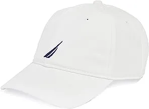 Nautica Men's Classic Logo Adjustable Baseball-Cap Hat, White/White, One Size