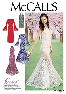 McCall's Patterns Misses Bodice and Sleeve Variations Column and Mermaid-Style Dresses