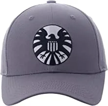 Concept One mens Marvel Shield Cosplay Cotton Adjustable Baseball With Curved Brim Hat, Grey, One Size US, Grey, One size