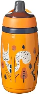 Tommee Tippee Insulated Sportee Water Bottle, Water Bottle for Babies with INTELLIVALVE Leak and Shake-Proof Technology and BACSHIELD Antibacterial Technology, 12m+, 266ml, Pack of 1, Orange