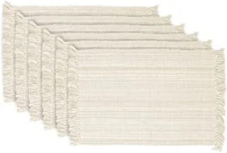 DII Variegated Tabletop Collection, Placemat Set 13x19, Off-White, 6 Piece