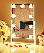 MOON MOON Hollywood Vanity Mirror with Lights – Professional Makeup Mirror & Lighted Vanity Makeup Table Set with Smart Touch Adjustable LED Lights, Black Vanity Mirror