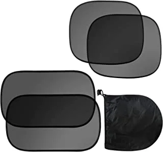 WinPower Car Window Sunshade Universal Heat Resistant, Glare, UV Rays Protection Side Window Shade Cover, 20x12 inch and 17x14 inch (4 Pack)