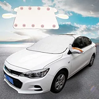 OMIRA Car Windshield Sun Shade, Magnetic Edge Windshield Sun Shade with 4 Layers Protection Windshield with Magnetic Edge, Car Sun Shade, Sun Protection Thick Cover, Suitable for Most Cars