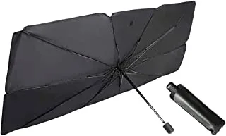 غطاء مظلة السيارة ، مظلة شمسية قابلة للطي للسيارة لحاجب الرياح المظلي للحفاظ على سيارتك باردة وخالية من التلف ، واقي من أشعة الشمس فوق البنفسجية الحرارية ، سهل الاستخدام (مقاس L (57 * 31.1 بوصة))