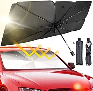 GIFT LOUNGE مظلة زجاج أمامي للسيارة - مظلة سيارة قابلة للطي وغطاء مظلة للأشعة فوق البنفسجية نافذة السيارة الأمامية (حماية عازلة للحرارة) لأغطية الزجاج الأمامي للسيارات والشاحنات (كبيرة)