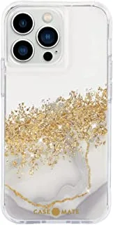 Case-Mate Karat Marble Case protective cover compatible with Apple iPhone 13 Pro case gold [Shockproof | Recyclable material | 10 ft drop protection | Real 24 Karat gold foil] - Marble/Gold