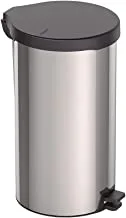 Tramontina New 20Liter Stainless Steel Pedal Trash Bin with Black PlasticLid and Polished Finish