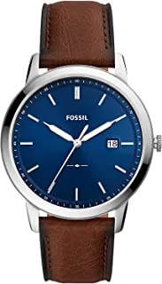Fossil Men's Analogue Quartz Watch with Leather Strap FS5839, SILVER, strap