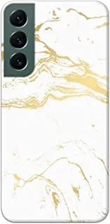Khaalis Marble Print White matte finish designer shell case back cover for Samsung S22 - K208215