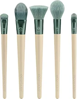 EcoTools Elements Limited Edition Super-Natural Face Makeup Brush Set, For Face, Cheek, and Eye Makeup, Ecofriendly Makeup Brushes, 5 Piece Set