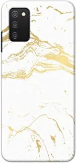 Khaalis Marble Print White matte finish designer shell case back cover for Samsung A03s - K208215