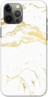 جراب خلفي بطباعة رخامية من Khaalis باللون الأبيض غير اللامع لهاتف Apple iPhone 13 Pro Max - K208215