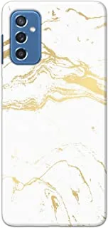 Khaalis Marble Print White matte finish designer shell case back cover for Samsung Galaxy M52 - K208215