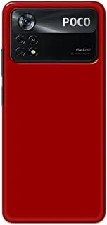جراب خلفي مطفأ اللمعة بلون أحمر خالص لهاتف Xiaomi Poco X4 Pro 5G - K208228