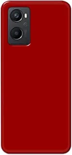 جراب خلفي مطفأ اللمعة بلون أحمر خالص لهاتف Oppo A96 - K208228