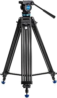 Benro KH25P Video Tripod with Head, 5kg Payload, Continuous Pan Drag, Anti-Rotation Camera Plate