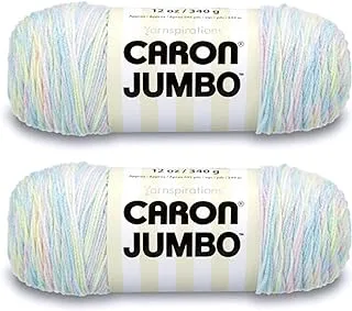 Caron Jumbo Prints Baby Rainbow Yarn - 2 Pack of 340g/12oz - Acrylic - 4 Medium (Worsted) - 595 Yards - Knitting/Crochet