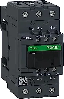شنايدر إلكتريك TeSys Deca 3P 40A / 220V AC-3 / AC-3e Contactor لتطبيق التحكم في المحرك ، أسود
