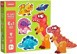 Mideer My First 6 in 1 Dinosaur Jigsaw Puzzle 25-Pieces
