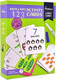 Mideer Write and Wipe Laminated ABC Letter Tracing Practice Card for Kindergarten, 123-Pieces